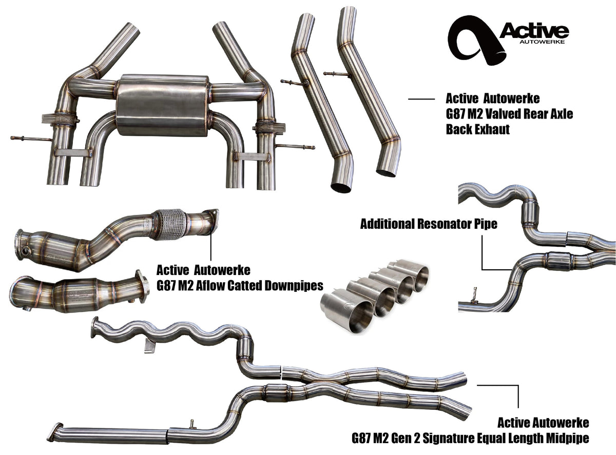Active Autowerke G87 M2 Exhaust Bundle AFlow Equal Length Resonated