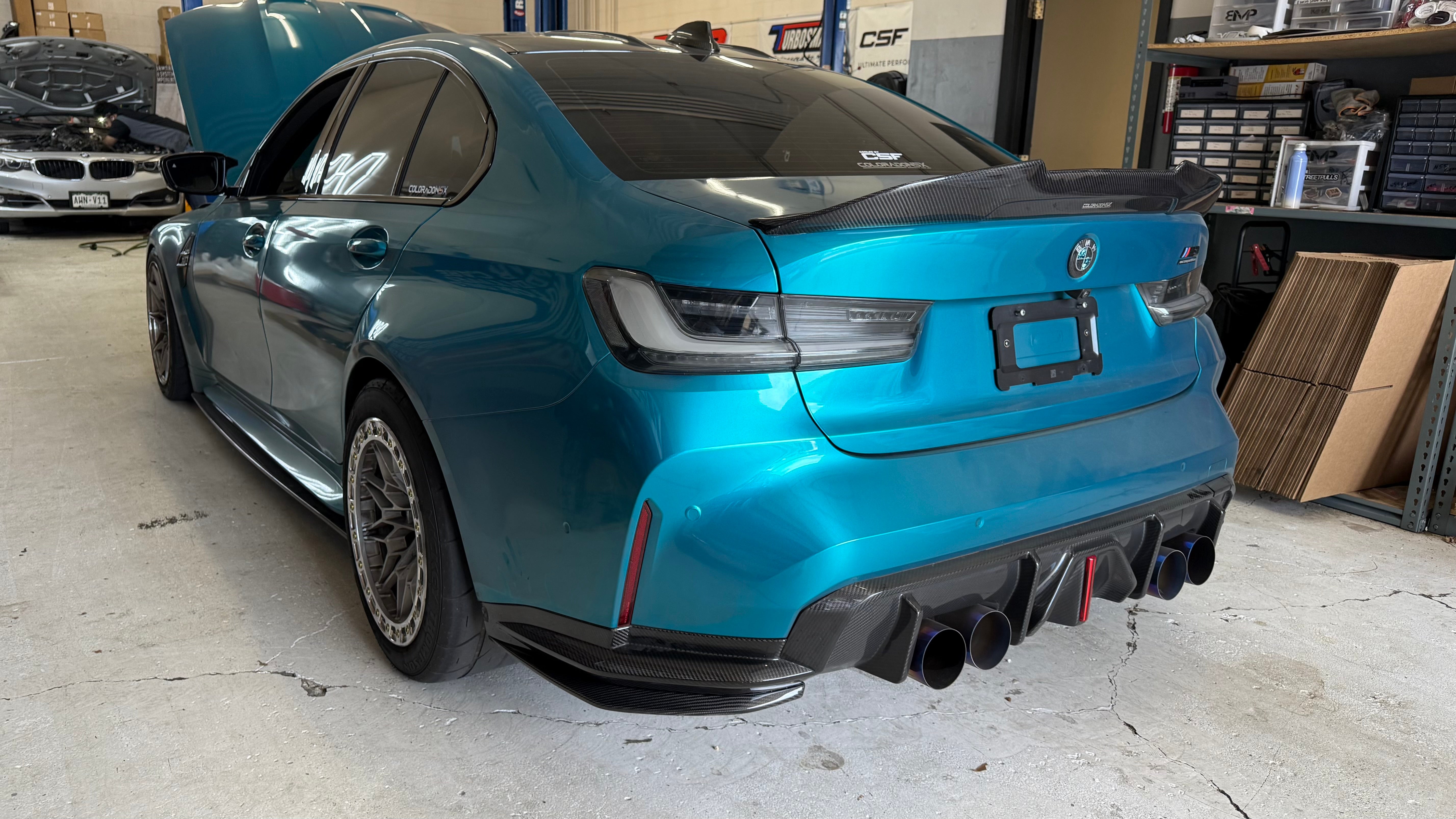 BMW M3 Rear Side Splitters Carbon Fiber (G80/G81) - COLORADO N5X