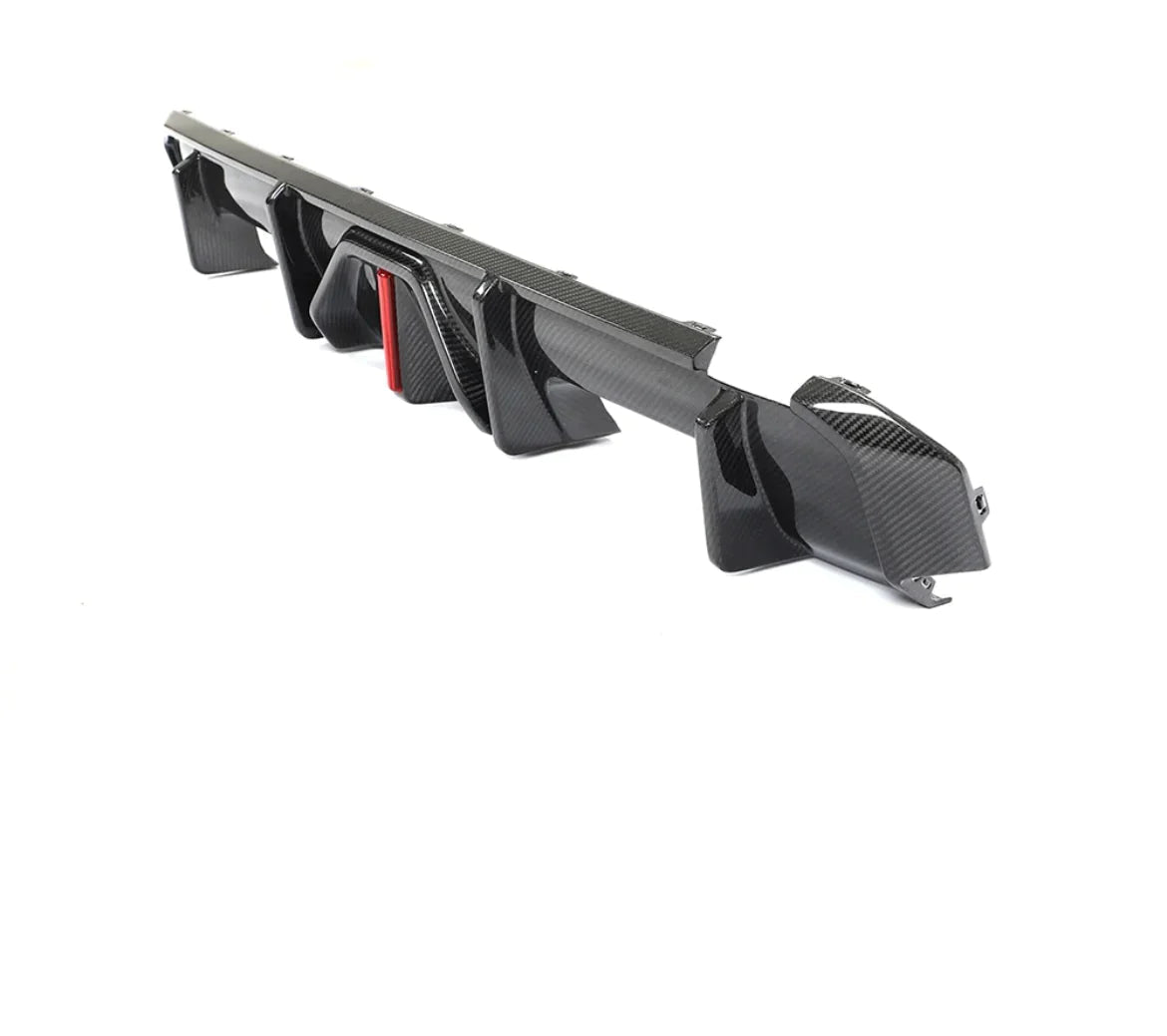 2021+ BMW M3/M4 Carbon Fiber AK Style Diffuser with LED Brake Light | G80/G82/G83.