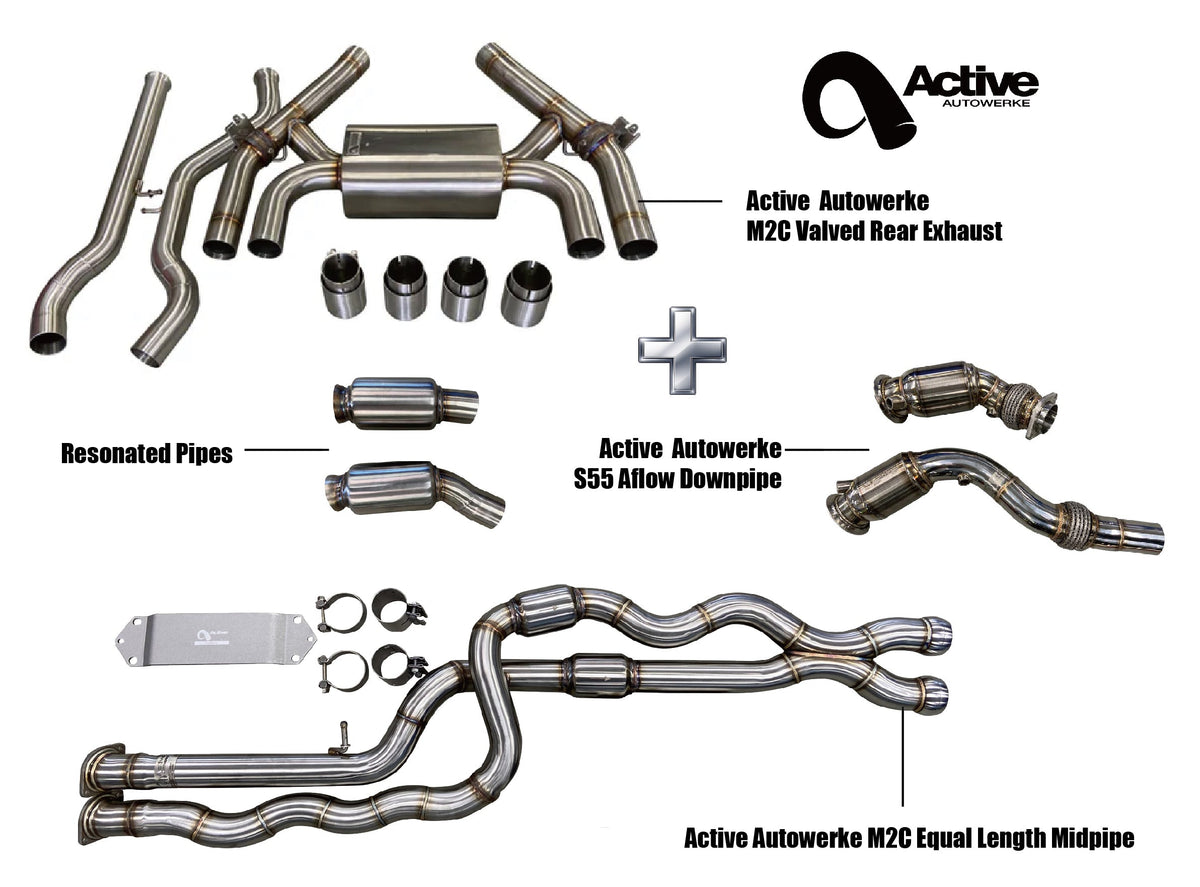 Active Autowerke F87 M2C Exhaust Bundle AFlow Equal Length Resonated