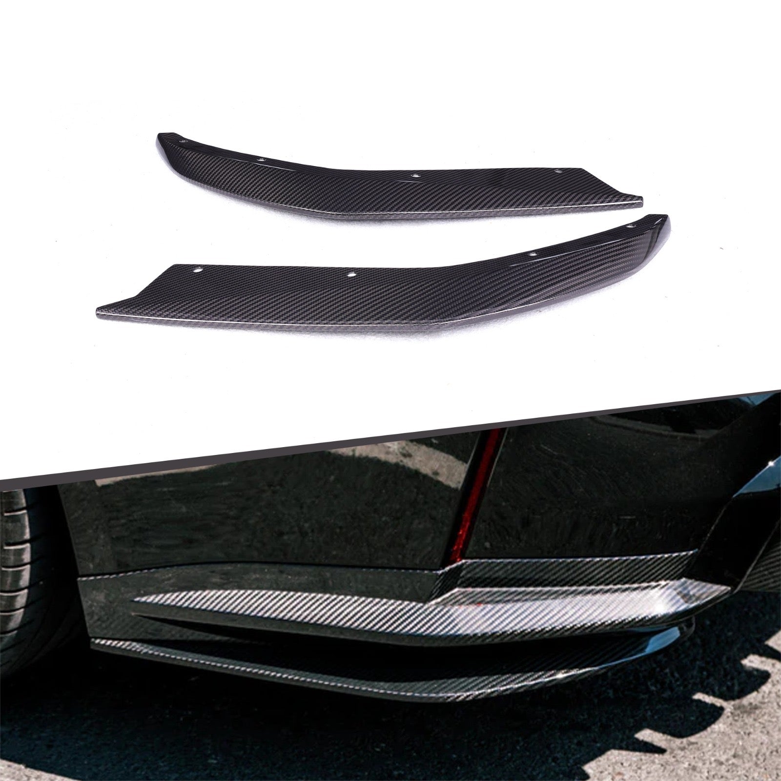 BMW M3 Rear Side Splitters Carbon Fiber (G80/G82) - COLORADO N5X