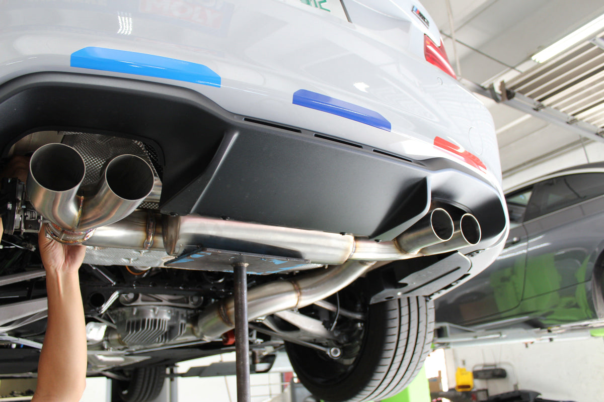 F87 M2 Competition Signature Exhaust System includes Active F-brace.