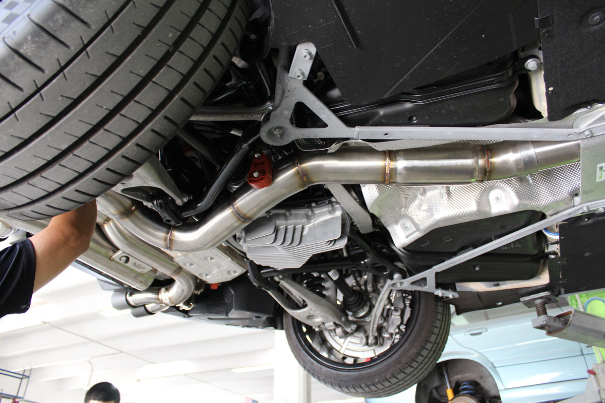 F87 M2 Competition Signature Exhaust System includes Active F-brace.