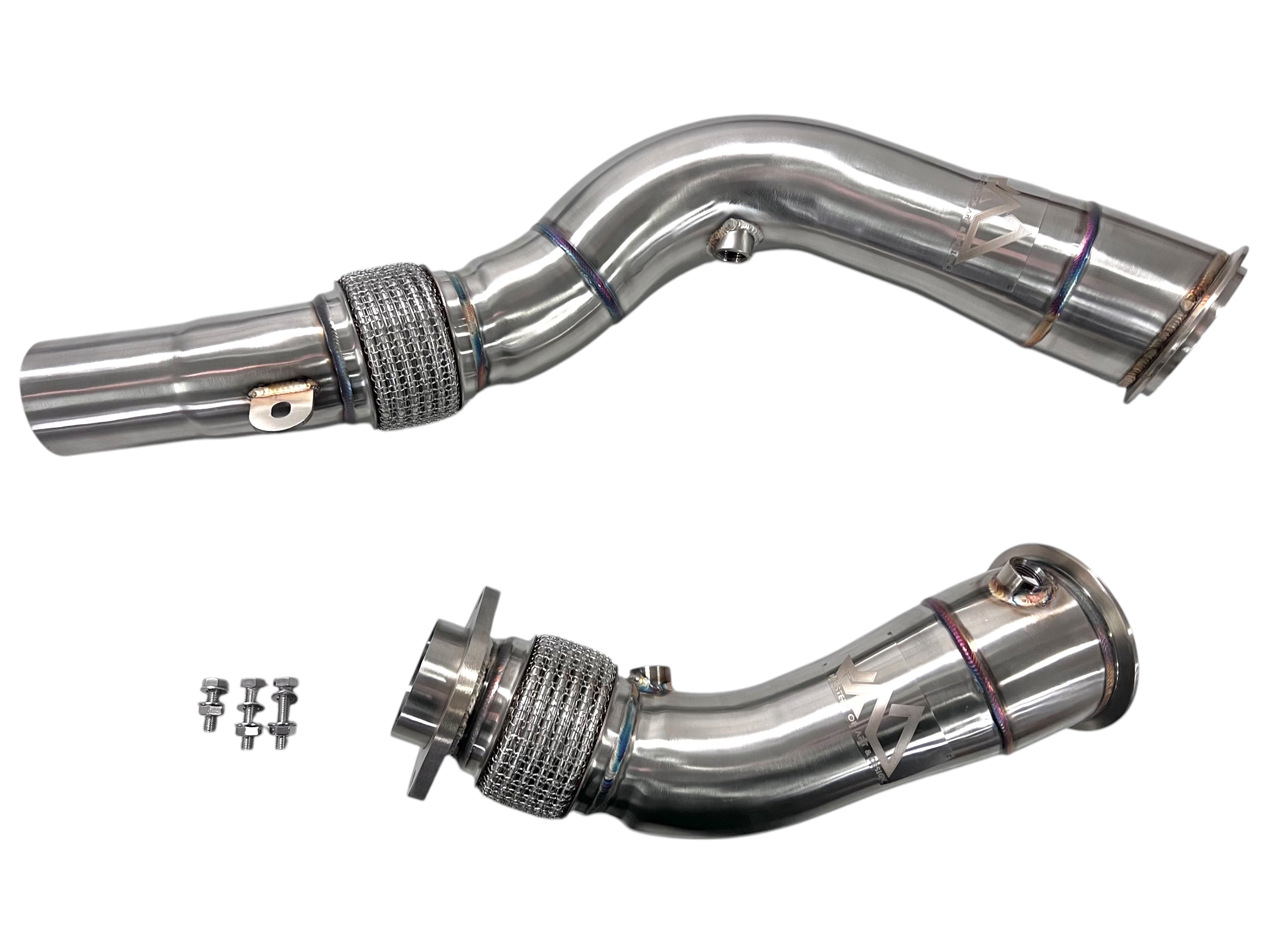 MAD BMW S55 3.5" Fat Boy Downpipes M2C M3 M4 W/ Flex Section - COLORADO N5X