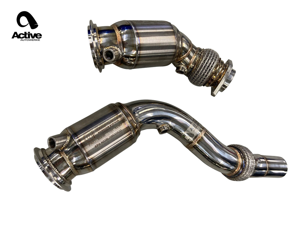 Active Autowerke F8X BMW S55 M2C / M3 / M4 Downpipes w GESI G-Sport Cats