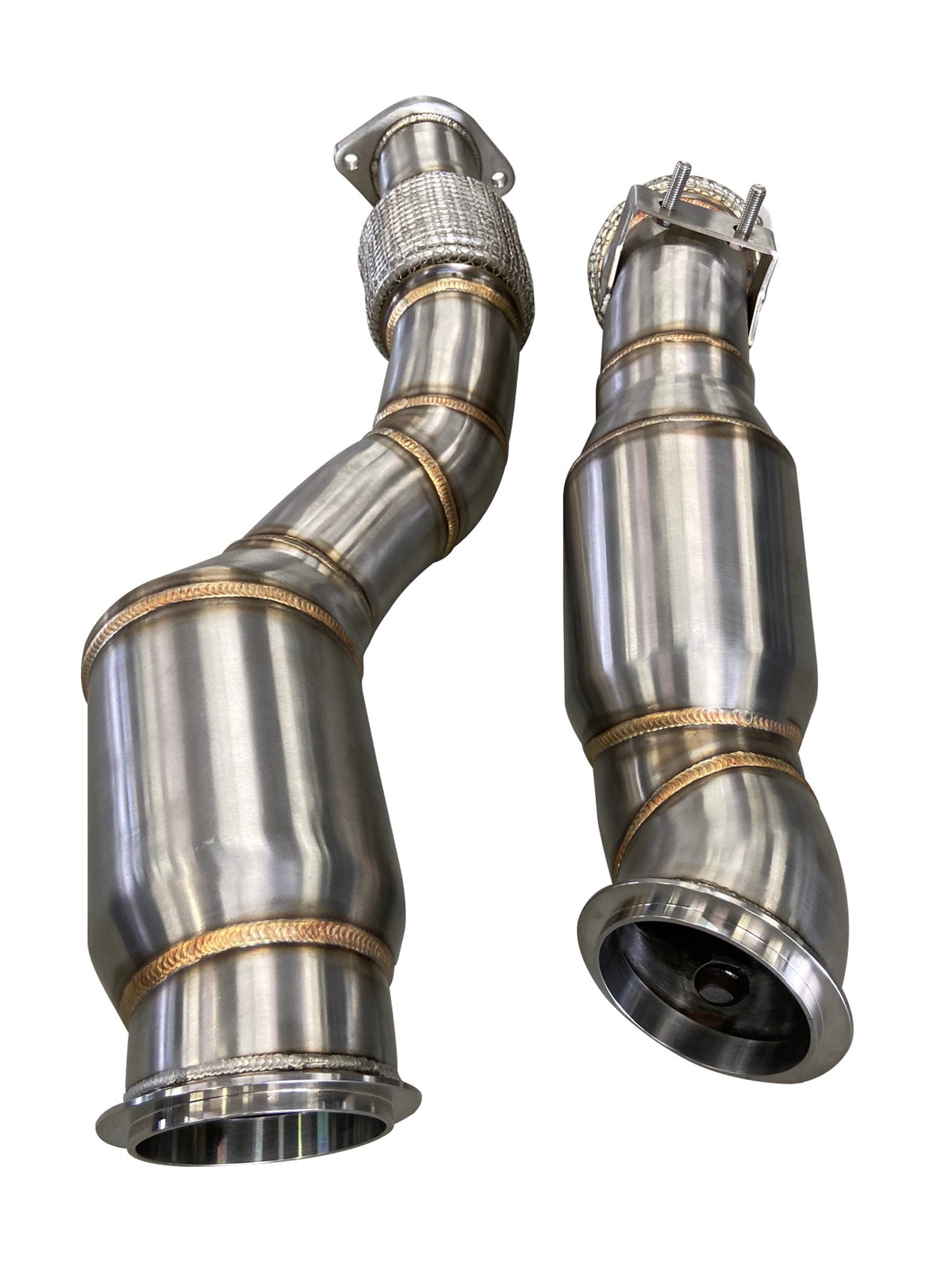 Active Autowerke BMW S58 F97/F98 X3M/X4M Downpipes w Aflow CATs.