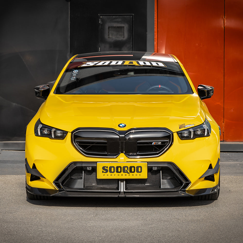 SOOQOO V1 BMW M5 G90 Front Lip In Prepreg Carbon Fiber — product view 2