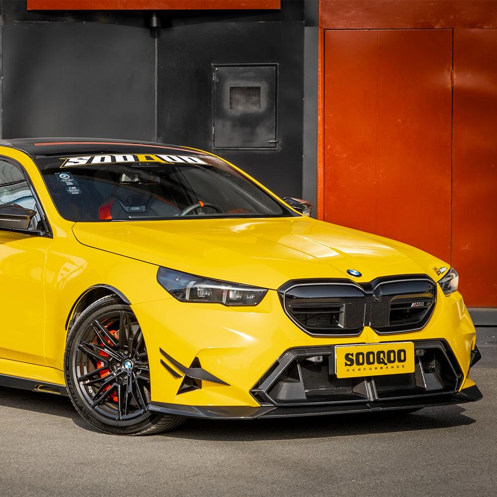 SOOQOO V1 BMW M5 G90 Front Lip In Prepreg Carbon Fiber — product view 4