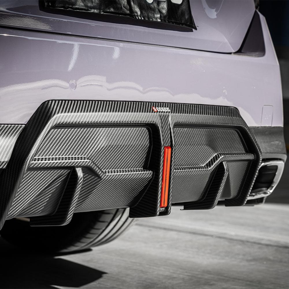 SOOQOO BMW 2 Series G42 Rear Diffuser W/brake Light In Prepreg Carbon Fiber — product view 12
