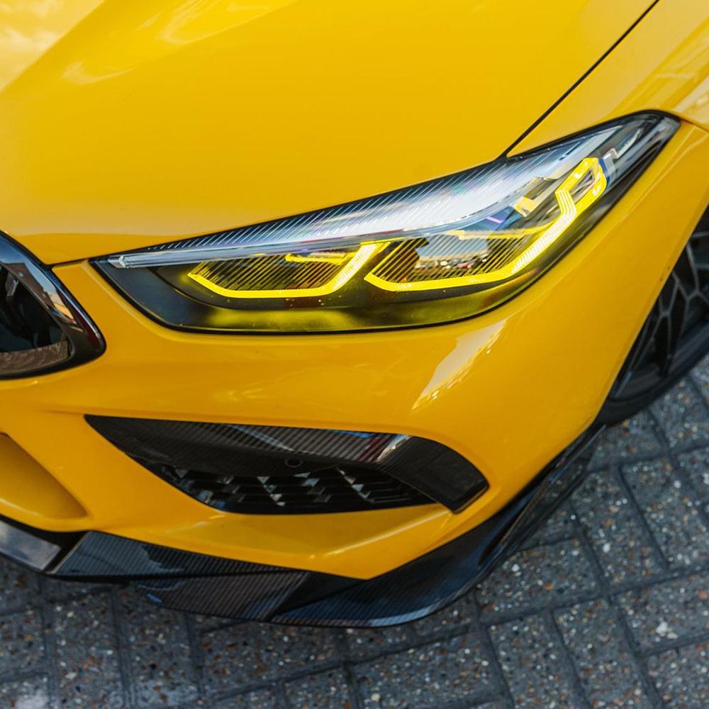 SOOQOO BMW M8 F9x Front Lip In Prepreg Carbon Fiber — product view 4