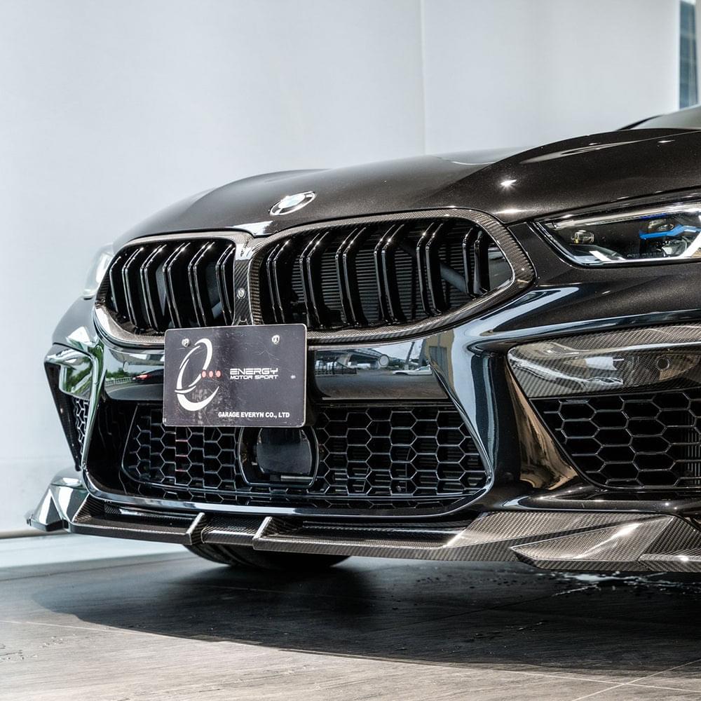 SOOQOO BMW M8 F9x Front Lip In Prepreg Carbon Fiber — product view 10