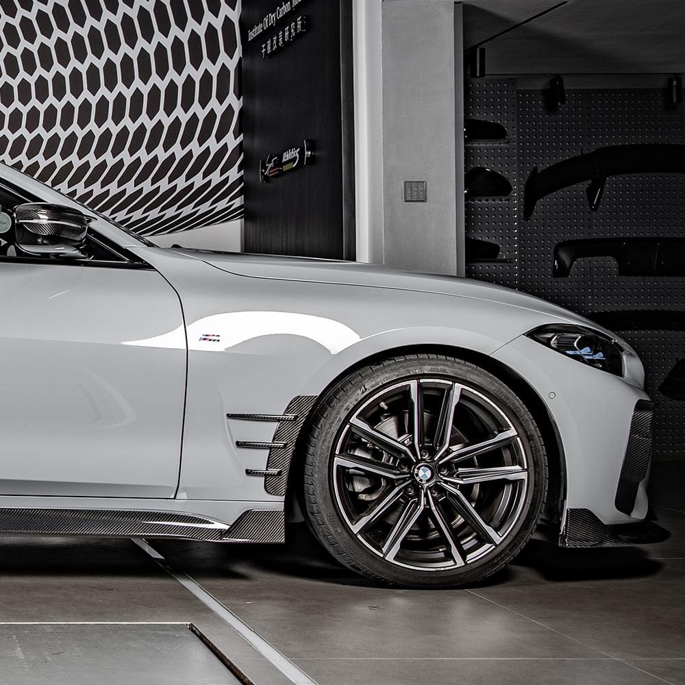 SOOQOO BMW 4 Series G22 Front Arch Trims In Prepreg Carbon Fiber — product view 4