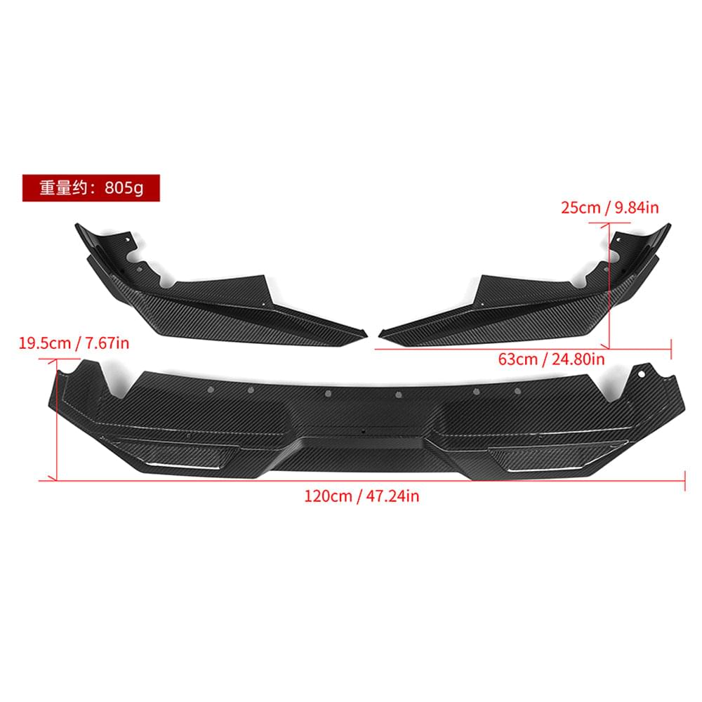 SOOQOO BMW X5M F95 LCI Front Lip In Prepreg Carbon Fiber — product view 7