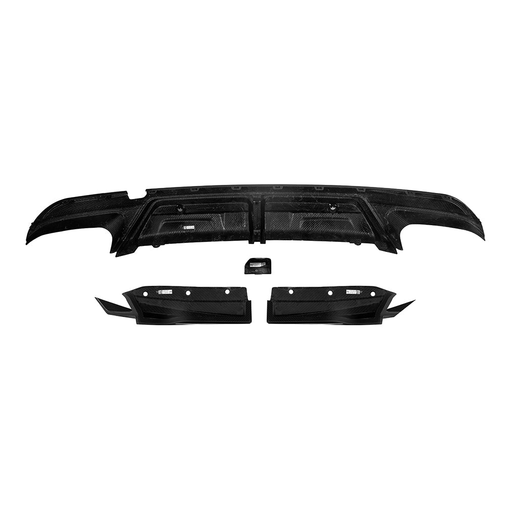SOOQOO BMW X5M F95 Rear Diffuser W/Brake Light In Prepreg Carbon Fiber — product view 3