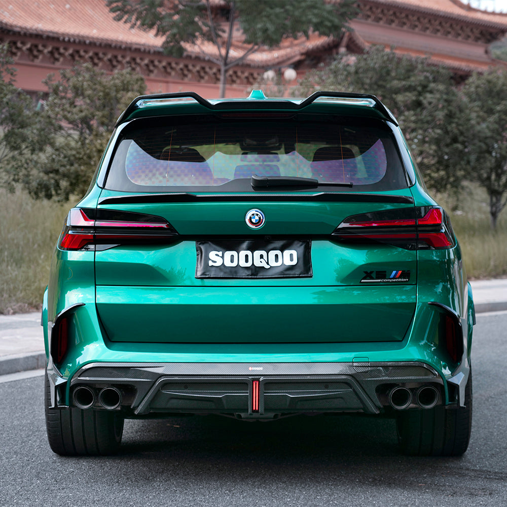 SOOQOO BMW X5M F95 Rear Diffuser W/Brake Light In Prepreg Carbon Fiber — product view 2
