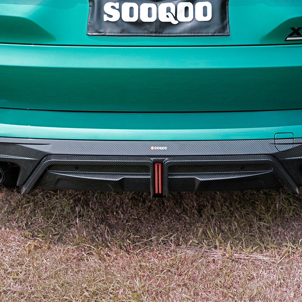 SOOQOO BMW X5M F95 Rear Diffuser W/Brake Light In Prepreg Carbon Fiber — product view 4