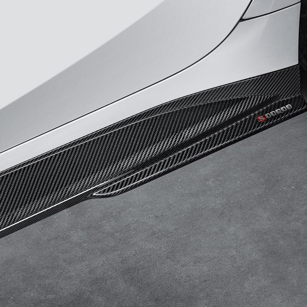 SOOQOO BMW M4 G82 Side Skirt In Prepreg Carbon Fiber — product view 5