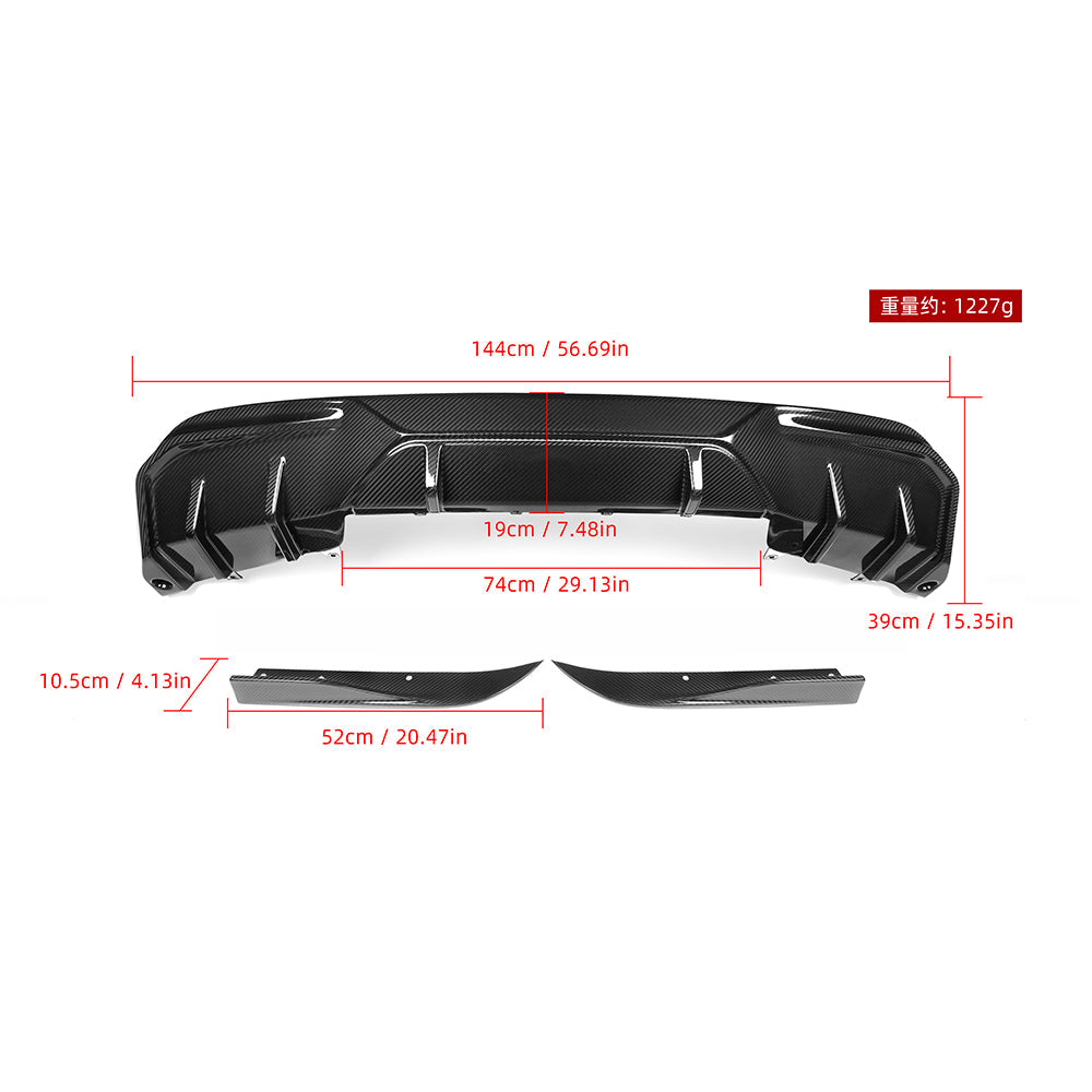 SOOQOO BMW I4 G26 Rear Diffuser In Prepreg Carbon Fiber — product view 9