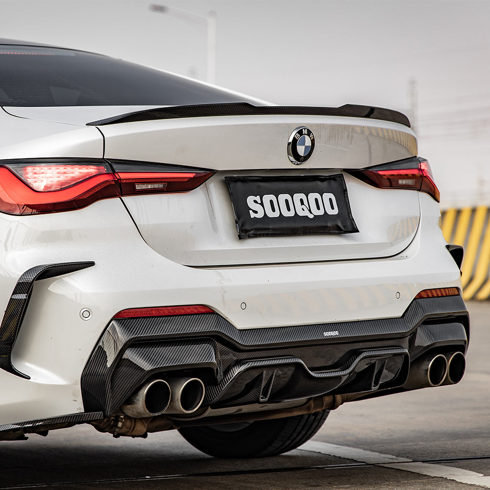 SOOQOO BMW 4 Series G22 Rear Diffuser In Prepreg Carbon Fiber — product view 2