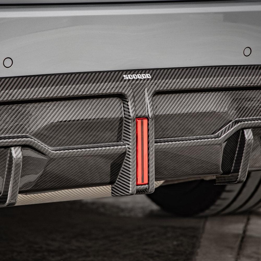 SOOQOO BMW 2 Series G42 Rear Diffuser W/brake Light In Prepreg Carbon Fiber — product view 6