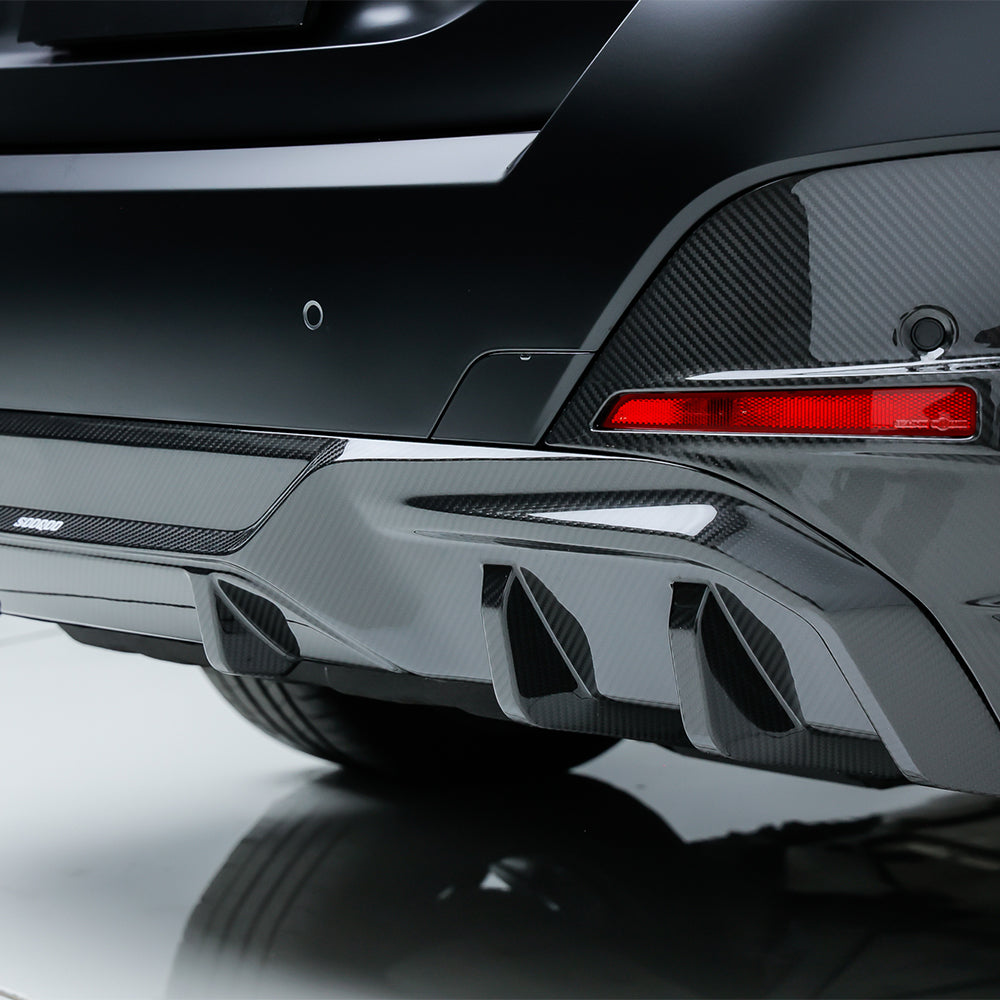 SOOQOO BMW I4 G26 Rear Diffuser In Prepreg Carbon Fiber — product view 6