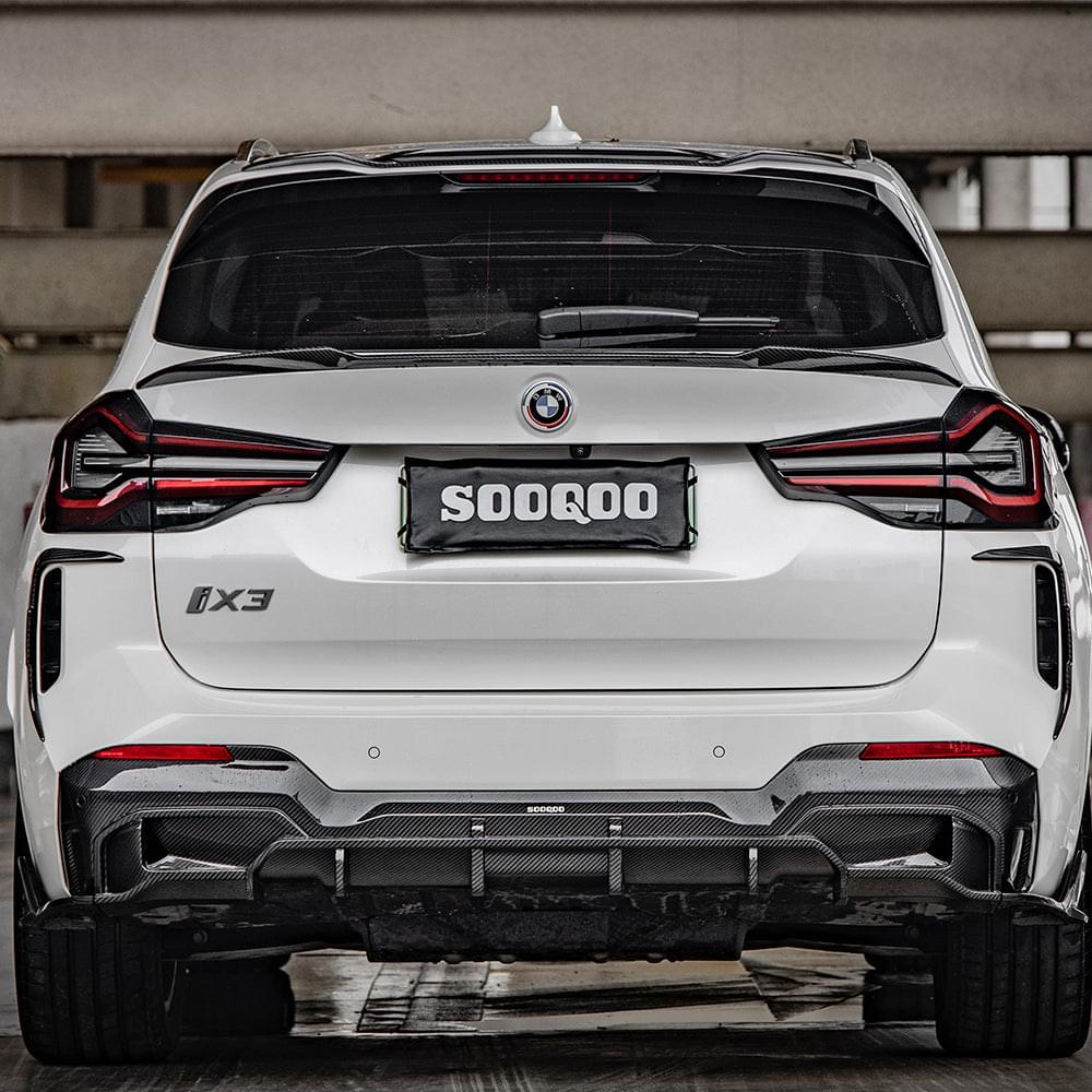 SOOQOO BMW iX3 G08 Rear Diffuser In Prepreg Carbon Fiber — product view 10