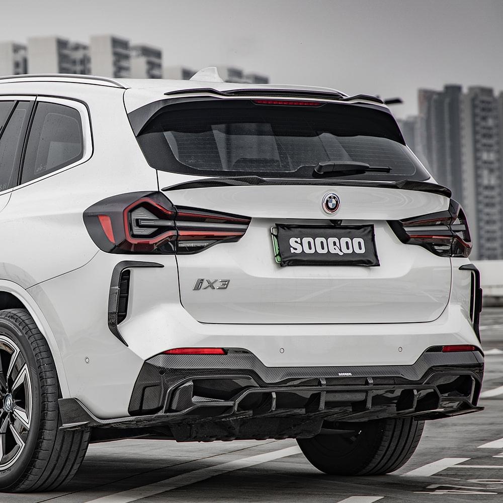 SOOQOO BMW iX3 G08 Rear Diffuser In Prepreg Carbon Fiber — product view 6