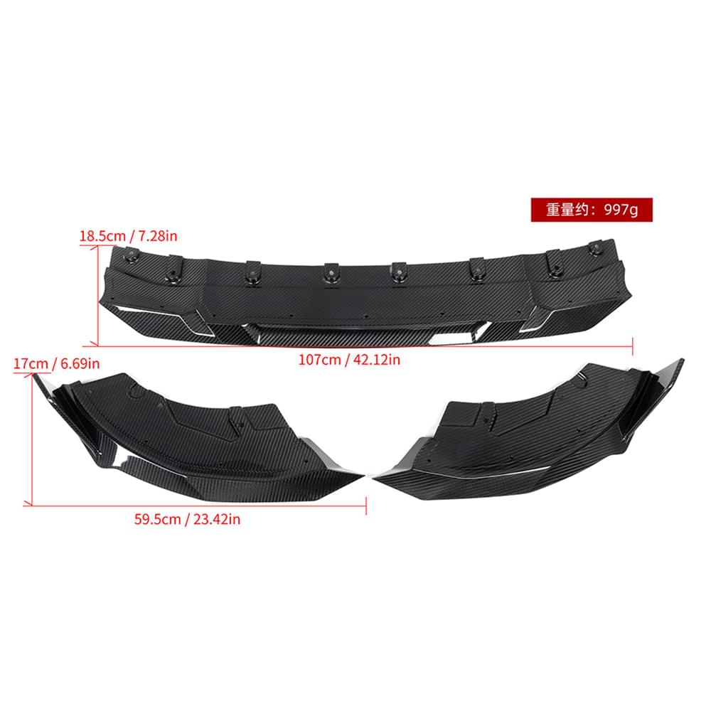 SOOQOO BMW 2 Series G42 Front Lip In Prepreg Carbon Fiber — product view 9