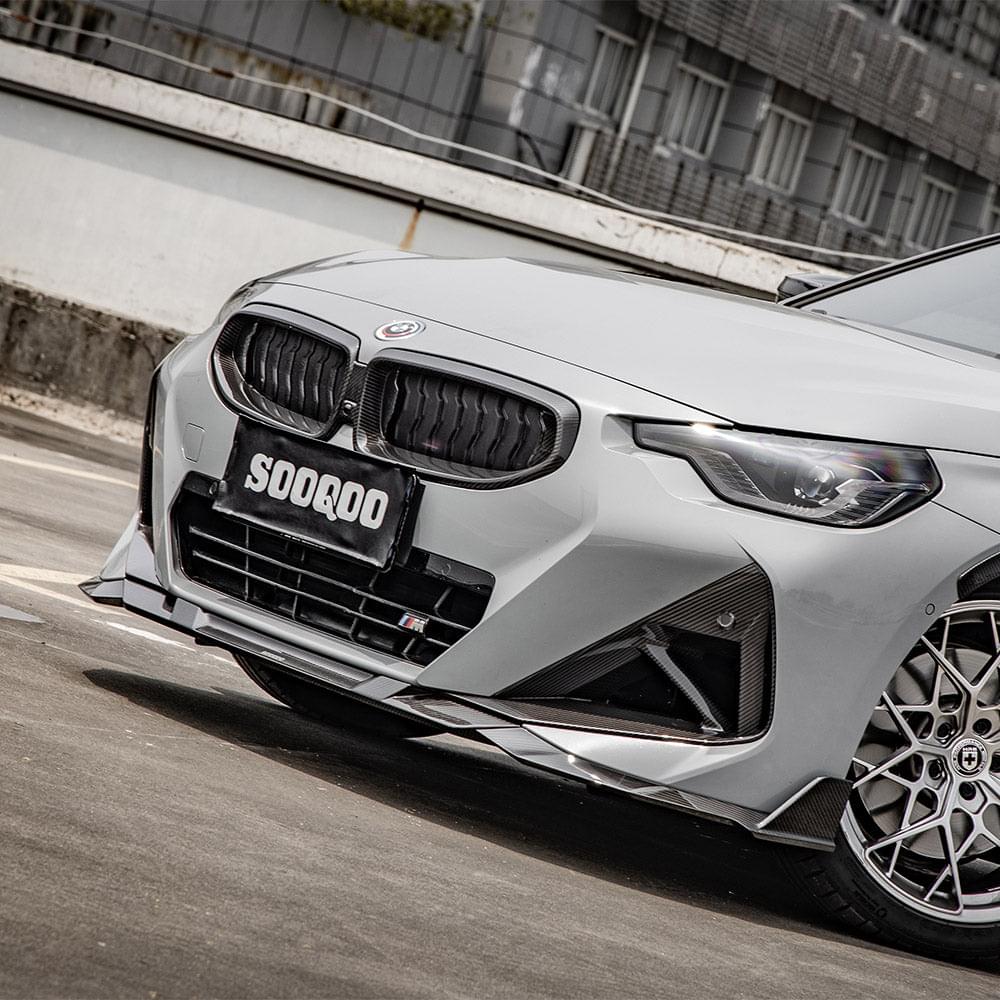 SOOQOO BMW 2 Series G42 Front Lip In Prepreg Carbon Fiber — product view 2