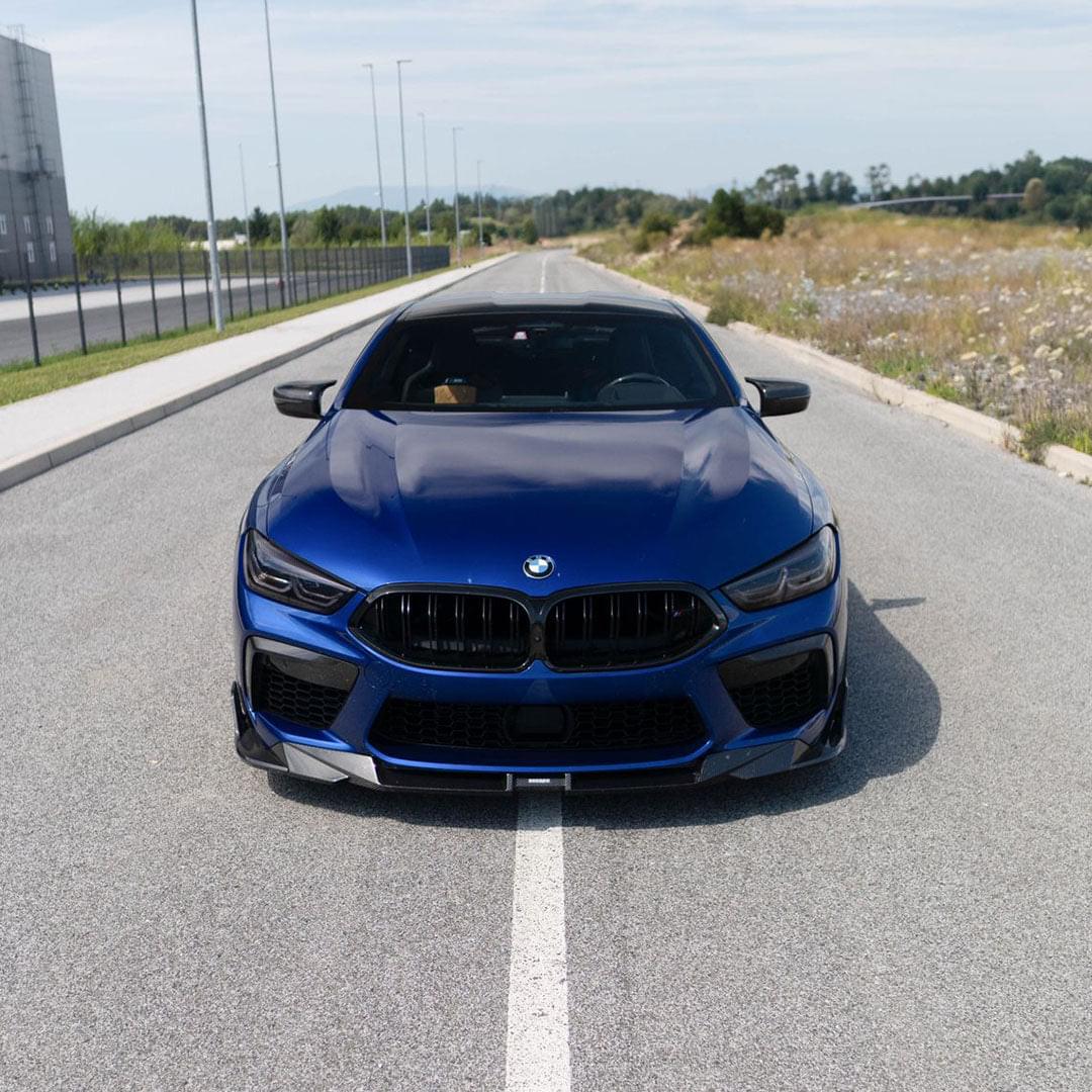 SOOQOO BMW M8 F9x Front Lip In Prepreg Carbon Fiber — product view 13