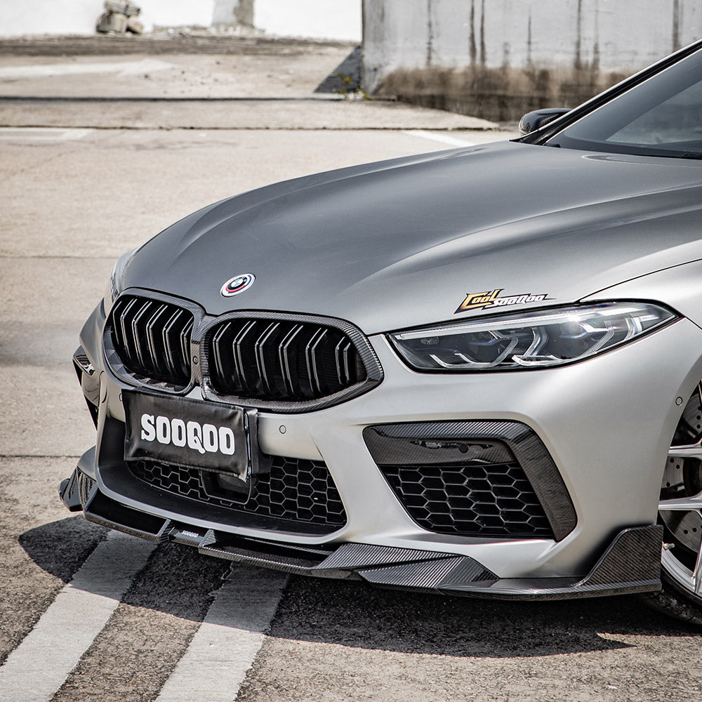 SOOQOO BMW M8 F9x Front Lip In Prepreg Carbon Fiber — product view 15