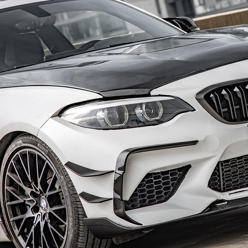 SOOQOO BMW M2 F87 Front Canards In Prepreg Carbon Fiber — product view 4