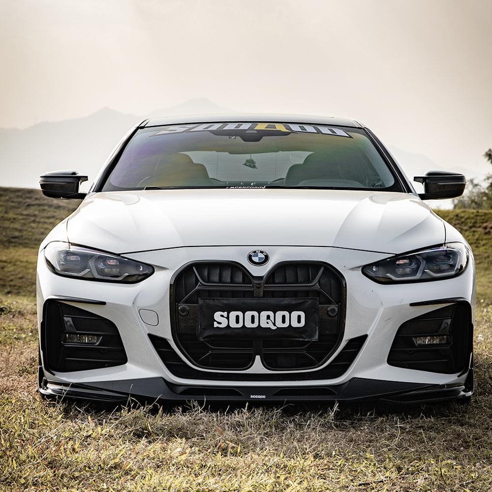 SOOQOO BMW 4 Series G22 Front Bumper Inserts In Prepreg Carbon Fiber — product view 4