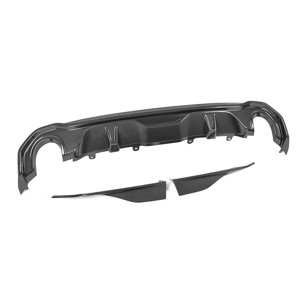 SOOQOO BMW 4 Series G26 Rear Diffuser Single Tip In Prepreg Carbon Fiber — product view 3
