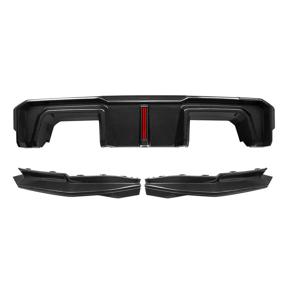 SOOQOO V2 BMW M3 G80 Rear Diffuser W/Brake Light In Prepreg Carbon Fiber