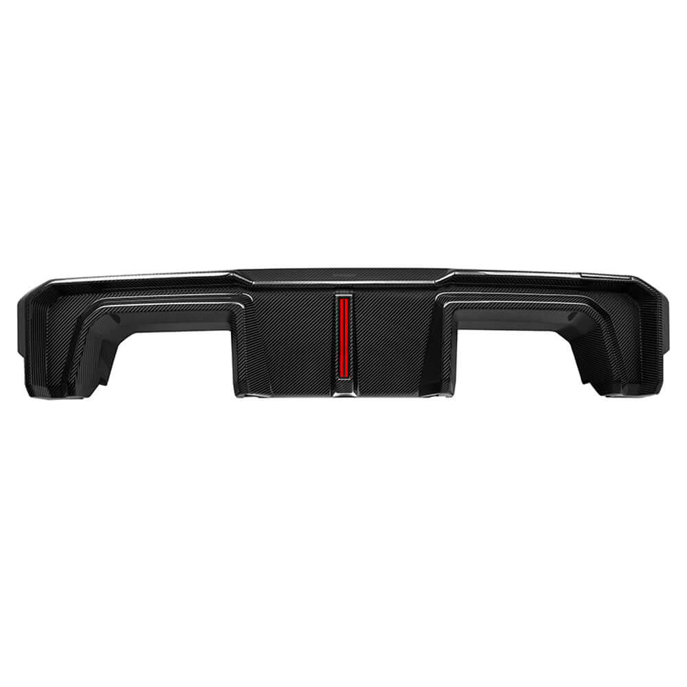 SOOQOO V2 BMW M3 G80 Rear Diffuser W/Brake Light In Prepreg Carbon Fiber — product view 5