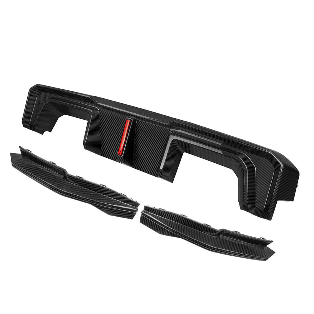 SOOQOO V2 BMW M3 G80 Rear Diffuser W/Brake Light In Prepreg Carbon Fiber — product view 3