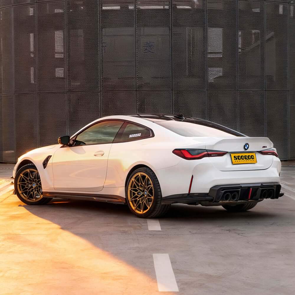 SOOQOO V2 BMW M4 G82 Rear Diffuser W/Brake Light In Prepreg Carbon Fiber — product view 10