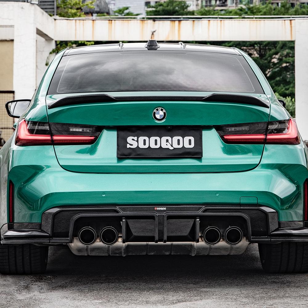 SOOQOO V1 BMW M3 G80 Rear Diffuser In Prepreg Carbon Fiber — product view 4