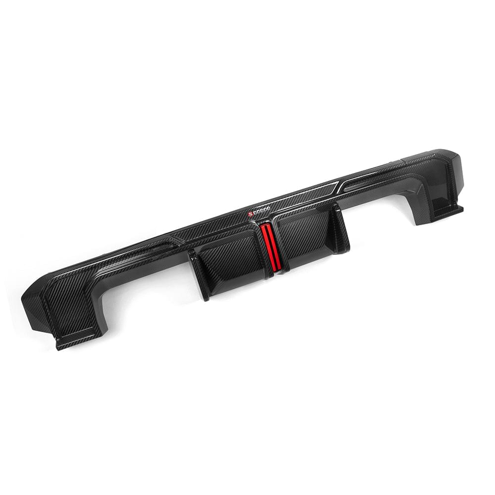 SOOQOO V1 BMW M3 G80 Rear Diffuser W/Brake Light In Prepreg Carbon Fiber — product view 3