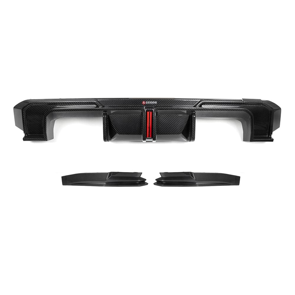 SOOQOO V1 BMW M4 G82 Rear Diffuser W/Brake Light In Prepreg Carbon Fiber