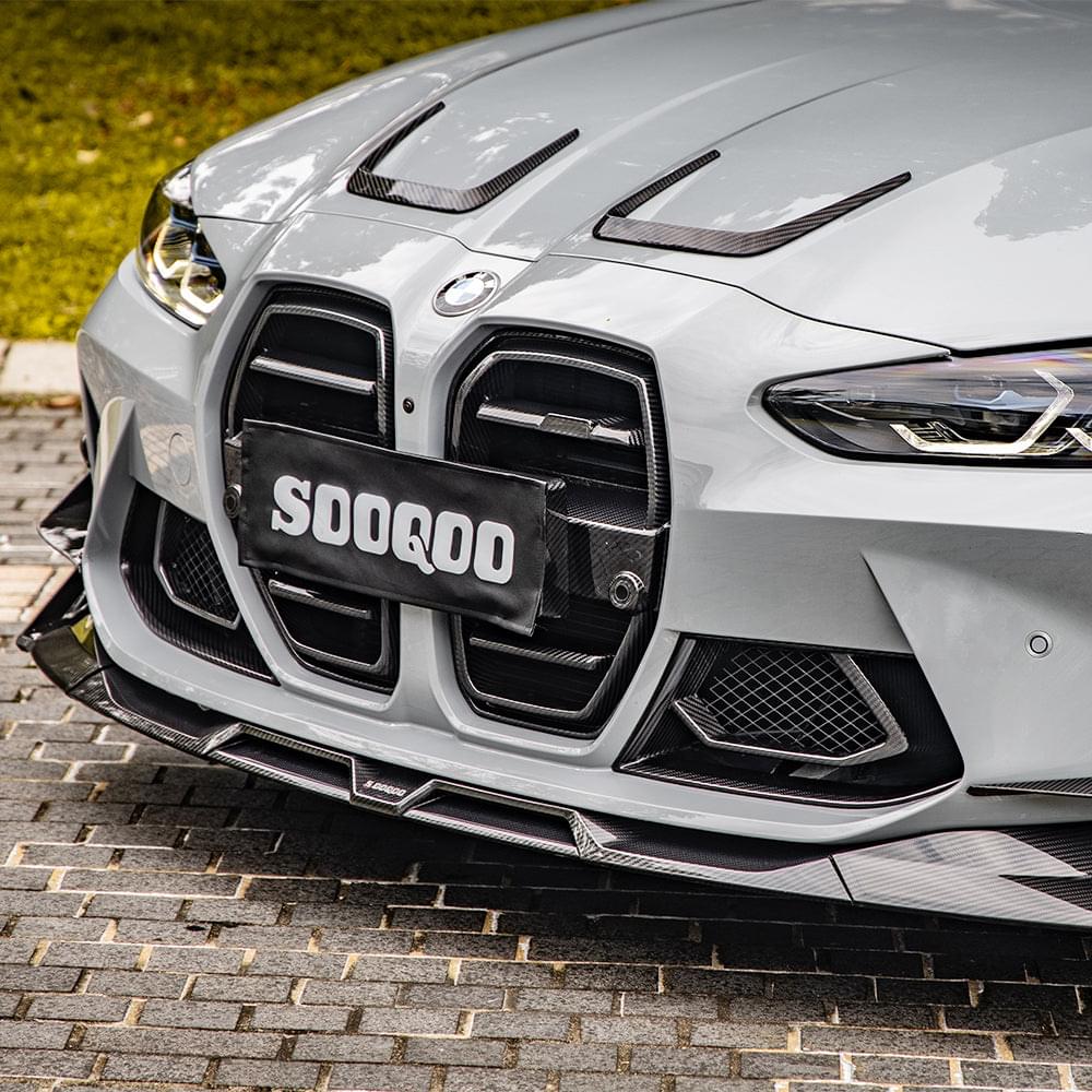 SOOQOO V1 BMW G8x M3 M4 Front Lip In Prepreg Carbon Fiber — product view 2