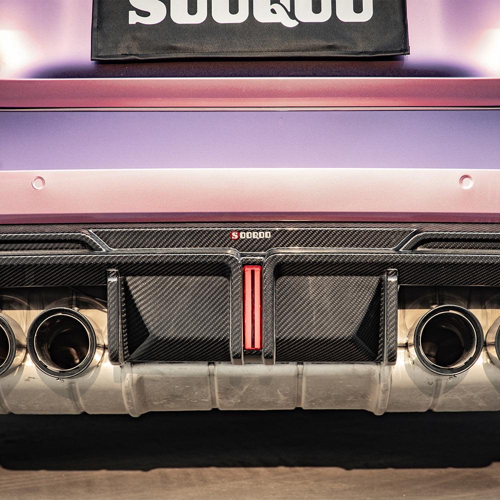 SOOQOO V1 BMW M4 G82 Rear Diffuser W/Brake Light In Prepreg Carbon Fiber — product view 4