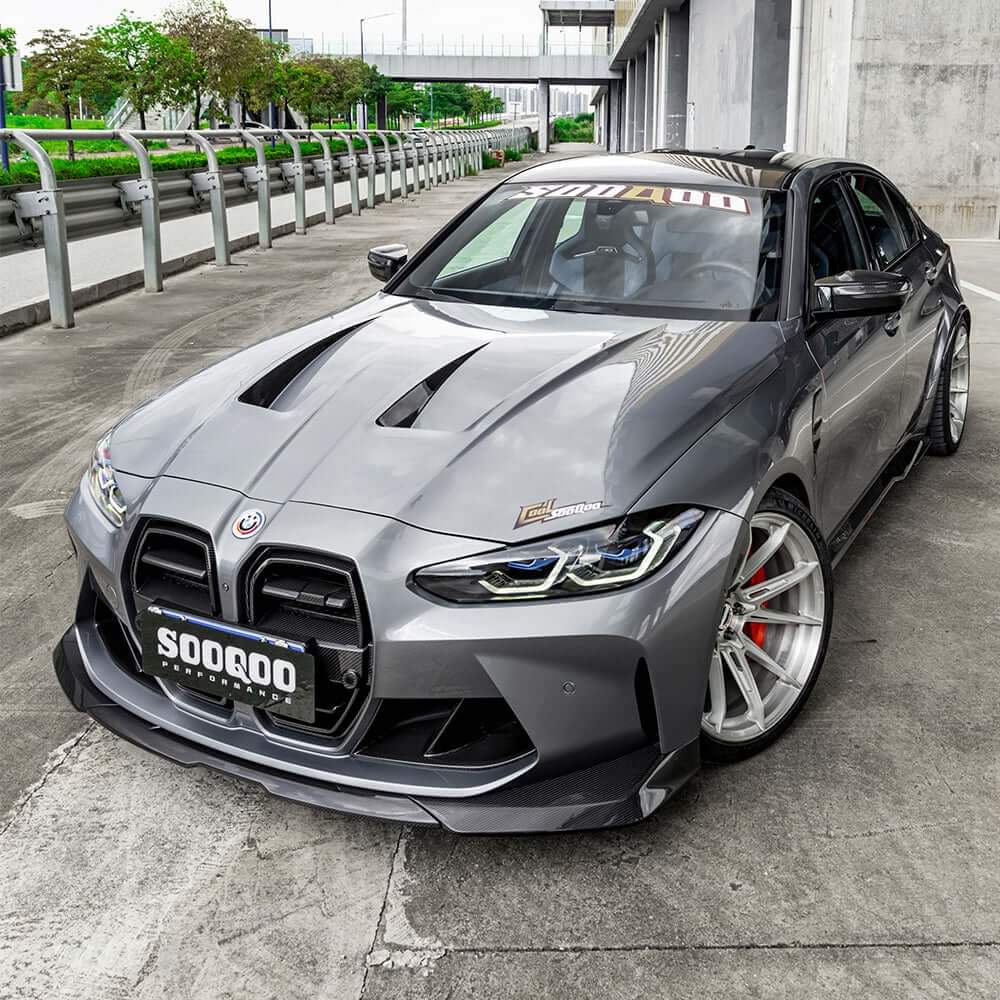 SOOQOO V2 BMW G8x M3 M4 Front Lip In Prepreg Carbon Fiber — product view 6