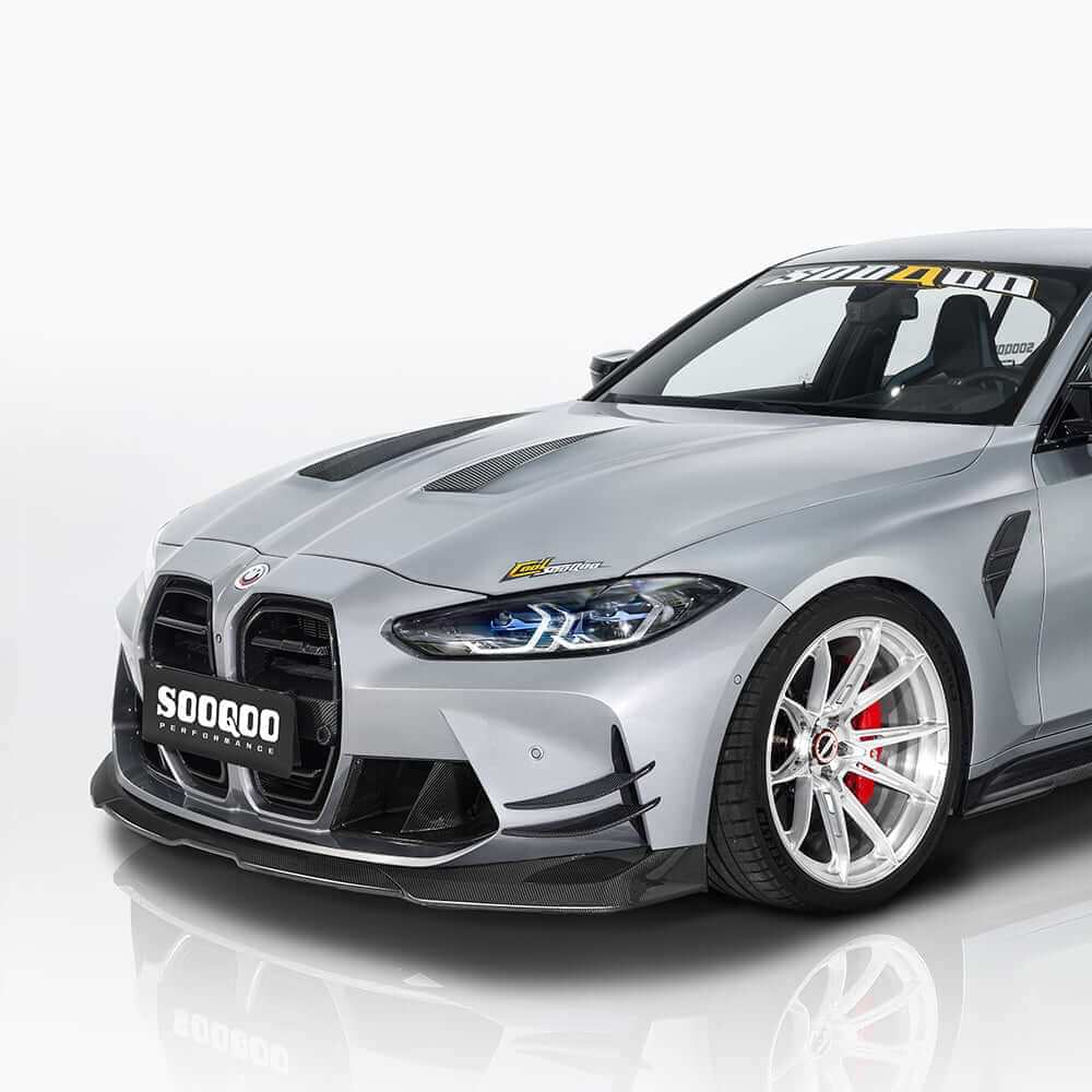 SOOQOO V2 BMW G8x M3 M4 Front Lip In Prepreg Carbon Fiber — product view 4