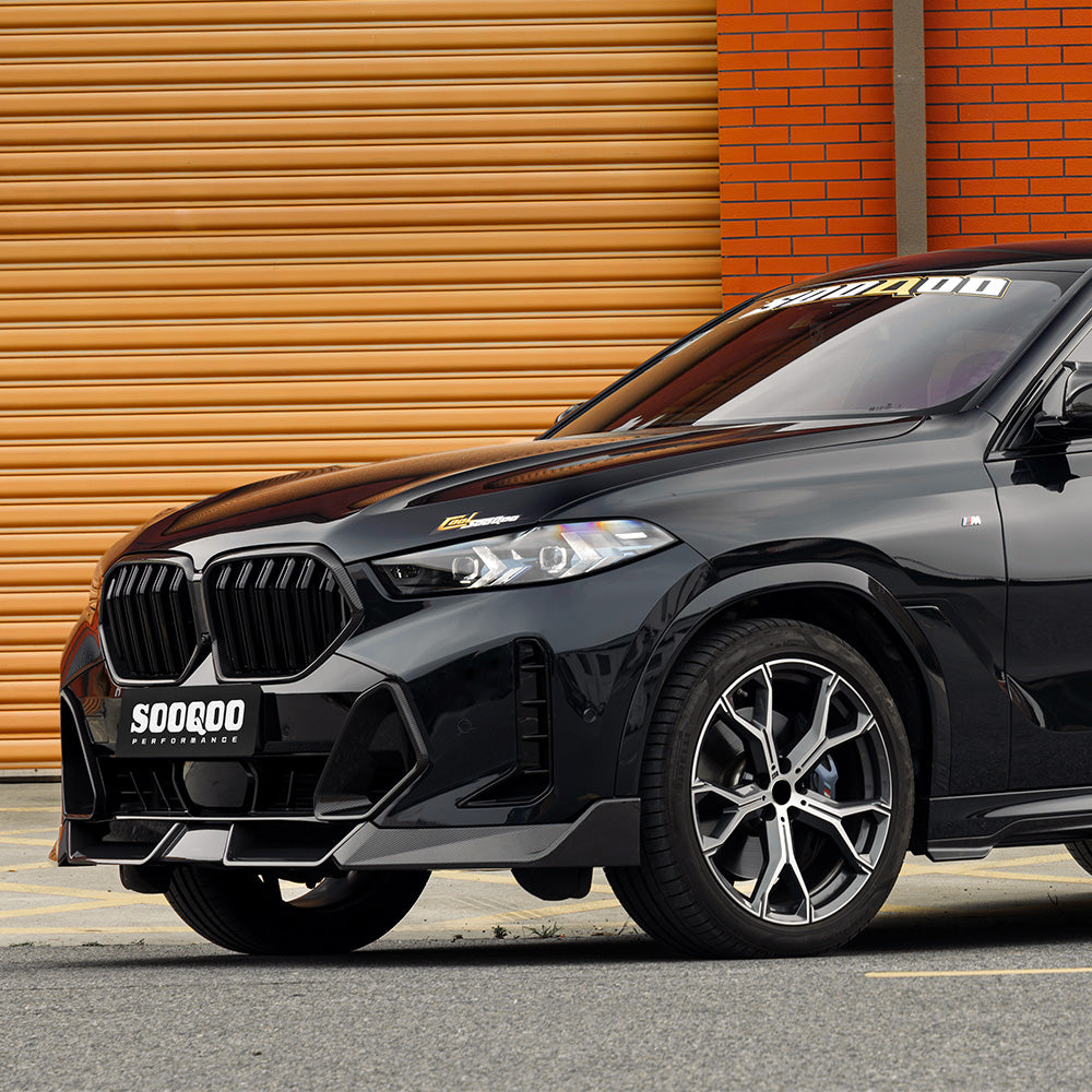 SOOQOO BMW X6 G06 LCI Front Lip In Prepreg Carbon Fiber — product view 4