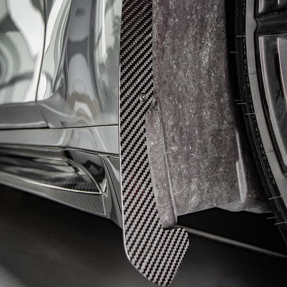 SOOQOO BMW M3 G80 Front Mud Flaps In Prepreg Carbon Fiber — product view 2