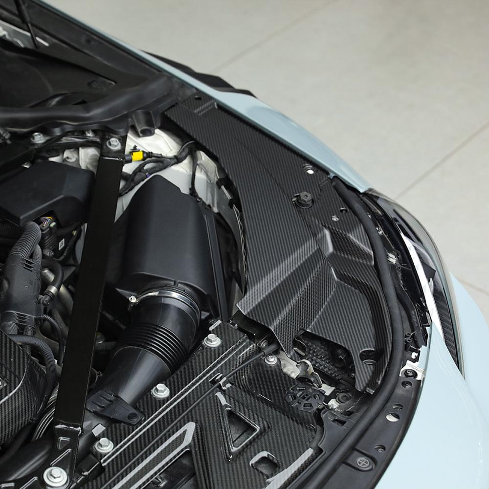 SOOQOO BMW M2 G87 Engine Bay Trim Set In Prepreg Carbon Fiber — product view 4