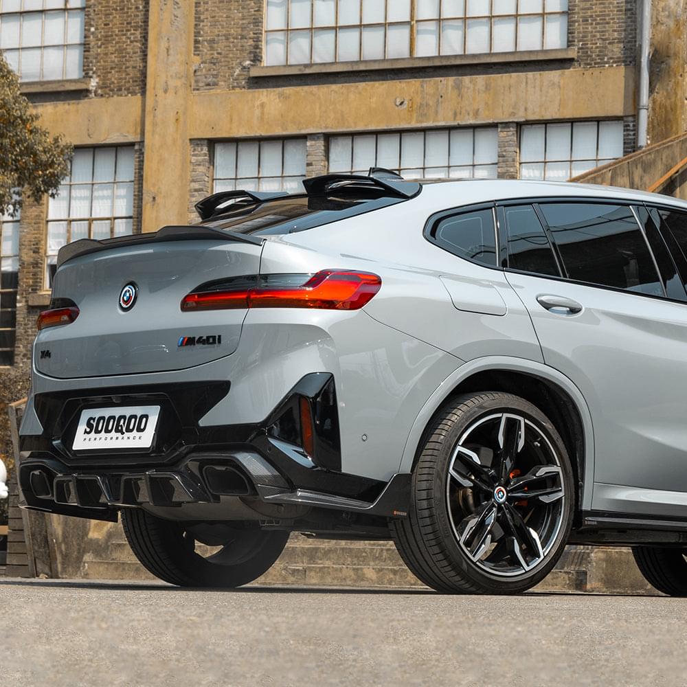 SOOQOO BMW X4 G02 LCI Rear Diffuser W/Brake Light In Prepreg Carbon Fiber — product view 6