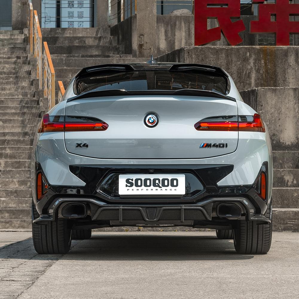 SOOQOO BMW X4M F98 Rear Spoiler In Prepreg Carbon Fiber — product view 4